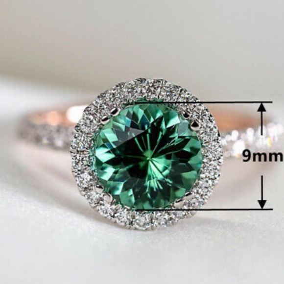 NEW Splendid Two Tone 925 St/Silver Ring Emerald - Picture 5 of 5
